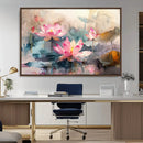 Lotus Flower Wall Art | 3-Panel Giclee Canvas Print of Pink