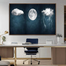 3 Piece Indigo Cloud Wall Art, Thunderstorm Moon Cloud by MyGreatCanvas | Canvas Wall Art Prints | Photo Prints & Wall Decor