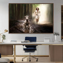 Jesus Canvas Wall Art - Jesus Running After Lost Lamb,
