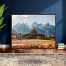 Vintage Old Barn Field Wall Art Canvas Print for Farmhouse