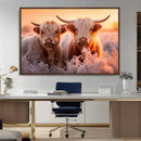 Highland Cows at Sunrise Wall Art Canvas Set – Serene and by MyGreatCanvas | Canvas Wall Art Prints | Photo Prints & Wall Decor