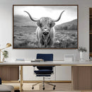 Black White Scottish Highland Cow Canvas Farm Wall Art by MyGreatCanvas | Canvas Wall Art Prints | Photo Prints & Wall Decor
