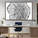 Rustic Tree Ring Wall Art Canvas Print – Framed and Ready to