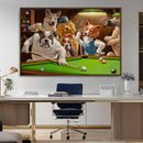 Dogs Playing Pool Canvas Wall Art Funny Gifts Dog Print