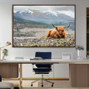 Highland Cow Horn Farm Wall Art Canvas Print