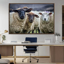 Charming Sheep Portrait Wall Art – Trio of Woolly Companions by MyGreatCanvas | Canvas Wall Art Prints | Photo Prints & Wall Decor