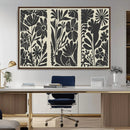 Modern Botanical Wall Art - Floral Black and White Canvas