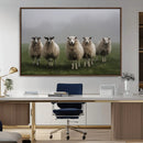 Flock of Sheep in a Mystical Fog – Pastoral Wall Art Canvas by MyGreatCanvas | Canvas Wall Art Prints | Photo Prints & Wall Decor