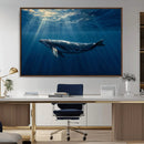 Whale under Ocean Wall Art Canvas Print