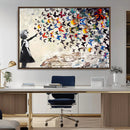 Banksy Graffiti Wall Art Canvas Print: Girl Releasing