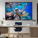 Underwater Sea Turtle Wall Art Canvas Print – Vibrant Ocean
