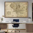 Vintage Middle Earth Map Wall Art Canvas – Lord of the Rings