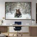 Grizzly Bear Wall Art – Framed Snowy Forest Canvas Artwork, by MyGreatCanvas | Canvas Wall Art Prints | Photo Prints & Wall Decor