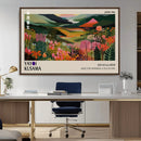 Yayoi Kusama Abstract Print, Vibrant Floral Mountain Art