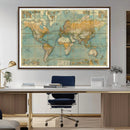 Push Pin World Map Canvas Print – Travel Tracker Wall Art