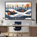 Abstract Winter Landscape Canvas Wall Art Print -  Large