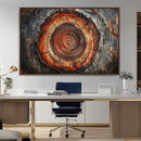 Wood Grain Canvas Wall Art - Framed Abstract Tree Ring