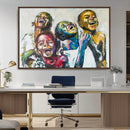 Shai Yossef Style Canvas Art - Joyful African Black Kids