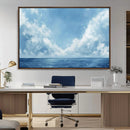 Abstract Ocean Print Artwork- Serene Blue Ocean Canvas Wall