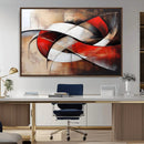 Abstract Wall Art - Modern Red and White Canvas Wall Art