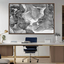 Black White Abstract Canvas Wall Art - Fluid Ink Artwork -