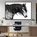Majestic Horse Wall Art – Framed Black White Portrait Canvas by MyGreatCanvas | Canvas Wall Art Prints | Photo Prints & Wall Decor
