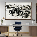 Abstract Horse Wall Art Canvas Print - Dynamic Black Ink