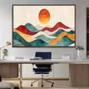 Southwest Mountain Wall Art Canvas Print – Boho Triptych