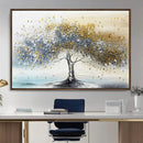 Golden and Silver Tree Wall Art – Framed Elegant Leaves by MyGreatCanvas | Canvas Wall Art Prints | Photo Prints & Wall Decor