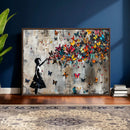 Butterfly Girl Wall Art – Vibrant Street Style Canvas Print,
