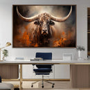 Highland Bull Canvas Abstract Canvas Wall Art Print –