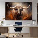 Highland Bull Canvas Abstract Canvas Wall Art Print –