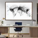 Flight Routes Air Traffic Map Canvas Wall Art - Framed -