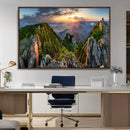 Mountain Sunset Panoramic Wall Art Canvas Print – Framed