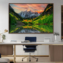 Maroon Bells Lake Wall Art Canvas Print – Framed Majestic