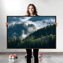 Misty Forest Wall Art Canvas Print – Pine Hills Foggy Trees