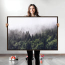 Misty Forest Wall Art Canvas Print – Foggy Pines Pine Valley