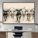 Texas Longhorn Wall Art – Framed Cattle Walking Canvas by MyGreatCanvas | Canvas Wall Art Prints | Photo Prints & Wall Decor