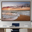 Ocean Sunset Wall Art Canvas Print – Framed Sandy Shore