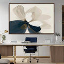 Minimal Flower Wall Art Canvas Print – Framed Beige Bloom