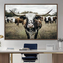 Texas Longhorn Wall Art – Framed Speckled Cow Canvas by MyGreatCanvas | Canvas Wall Art Prints | Photo Prints & Wall Decor
