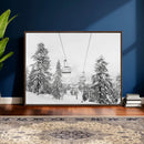 Snowy Ski Lift Wall Art – Framed Winter Forest Canvas by MyGreatCanvas | Canvas Wall Art Prints | Photo Prints & Wall Decor