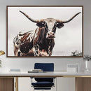 Texas Longhorn Wall Art Canvas Print – Framed Spotted Bull by MyGreatCanvas | Canvas Wall Art Prints | Photo Prints & Wall Decor
