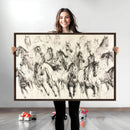 Running Horses Wall Art Canvas Print – Framed Galloping Herd