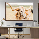Texas Longhorn Wall Art Canvas Print – Framed Speckled Cow by MyGreatCanvas | Canvas Wall Art Prints | Photo Prints & Wall Decor