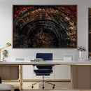 Dark Wood Ring Wall Art Canvas Print – Framed Abstract Tree