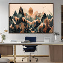 Wood Mountain Landscape Wall Art Canvas Print – Framed