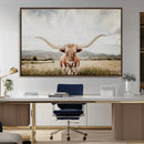 Texas Longhorn Wall Art Canvas Print – Framed Western Cow