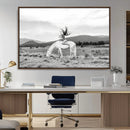 White Horse Wall Art Canvas Print – Framed Woman Rider
