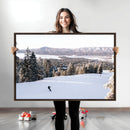 Snowy Mountain Wall Art Canvas Print – Framed Ski Slope